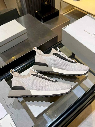 Женские текстильные кроссовки Brunello Cucinelli premium   