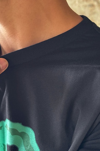 Чёрная оверсайз футболка Balenciaga logo print   