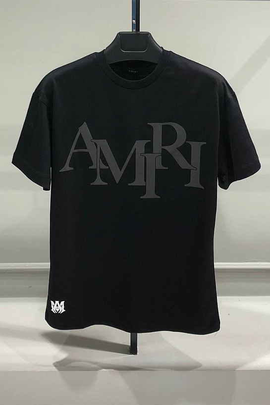 Футболка чёрного цвета Amiri staggered logo