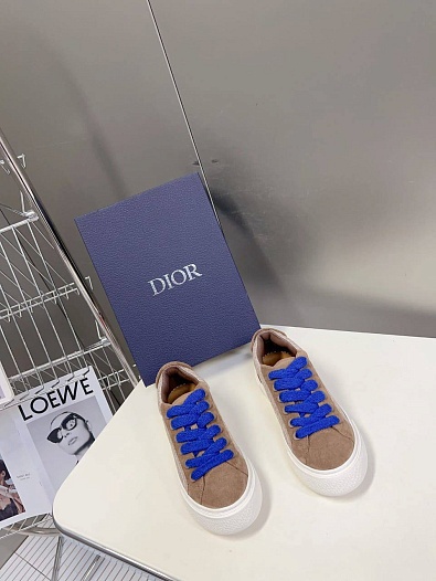 Женские комбинированные кроссовки Dior - Brown   