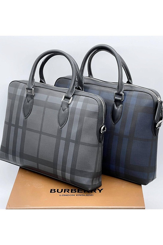 Кожаная сумка Burberry серого цвета 36x28x9 см
