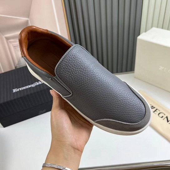 Мужские кожаные слипоны Ermenegildo Zegna