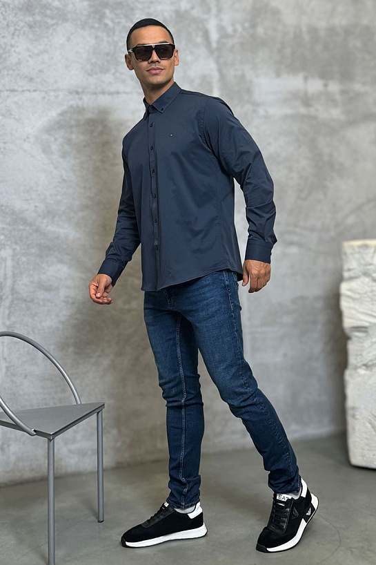 Мужская рубашка Tommy Hilfiger flag embroidery - Navy