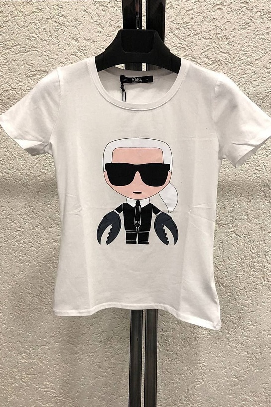 Женская белая футболка Karl Lagerfeld "Cancer"