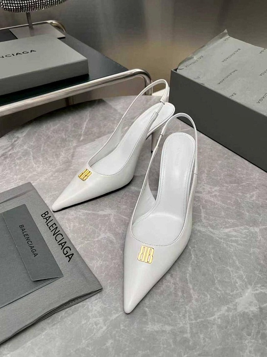 Женские кожаные туфли на каблуке Balenciaga premium