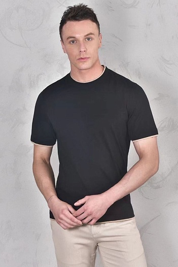 Футболка Brunello Cucinelli Premium layered-effect - Black   
