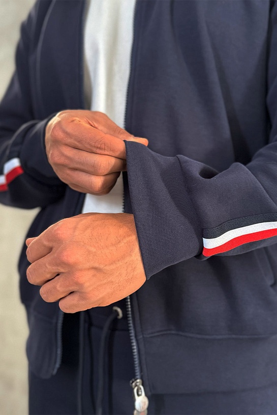 Тёмно-синий спортивный костюм Moncler logo-patch