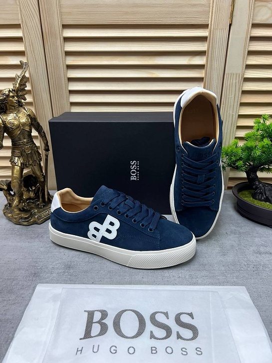 Замшевые кроссовки Hugo Boss Aiden - Blue