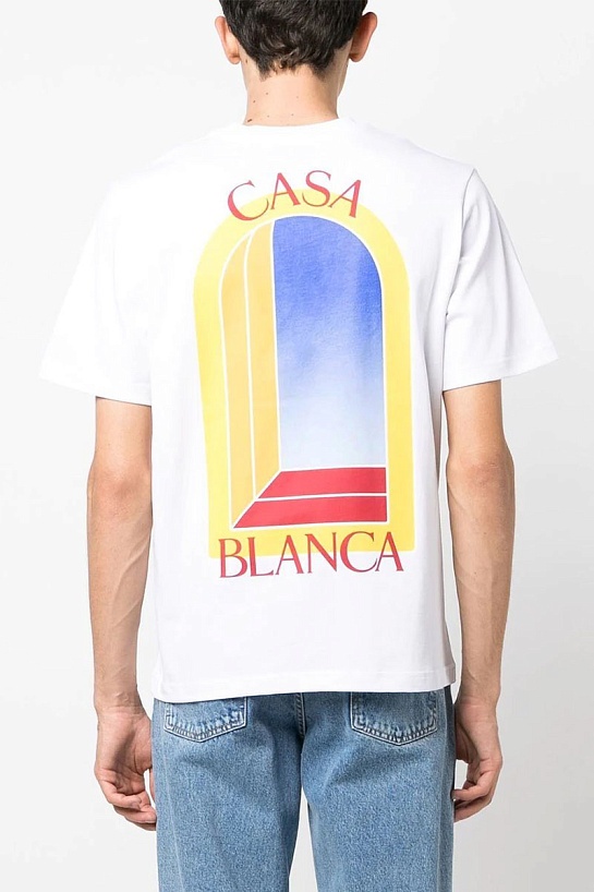 Белая футболка Casablanca L'Arche De Jour