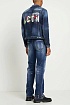 Синяя джинсовая куртка Dsquared2 Icon Splatter logo-print