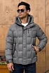 Мужской пуховик Zegna серого цвета