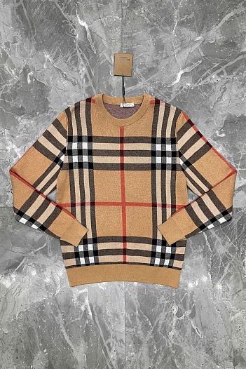 Мужская бежевая кофта Burberry check pattern   