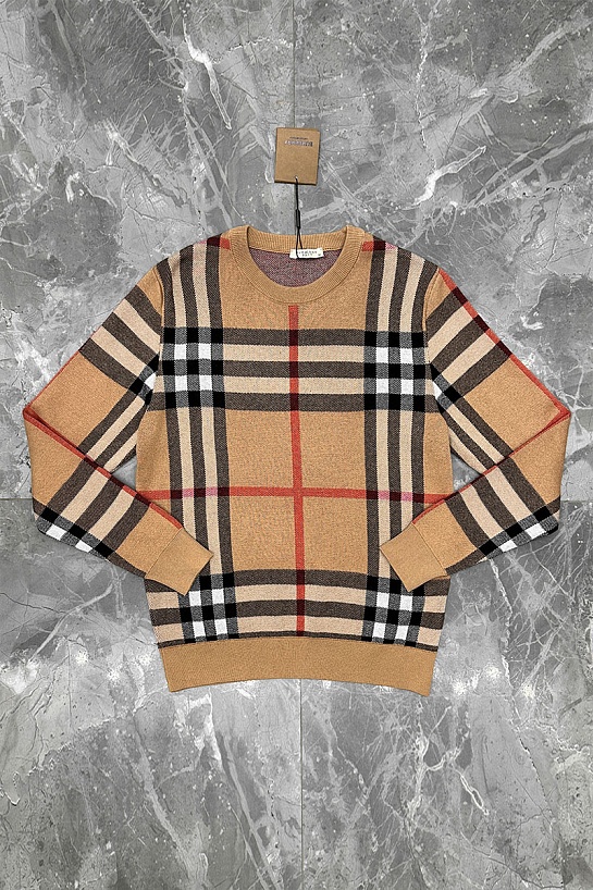 Мужская бежевая кофта Burberry check pattern