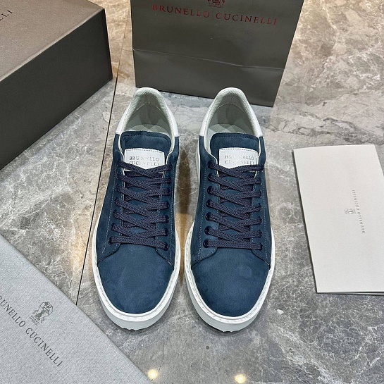 Мужские кроссовки Brunello Cucinelli nubuck calfskin - Blue