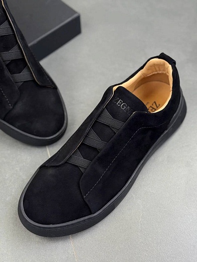 Замшевые кроссовки Zegna Triple Stitch   
