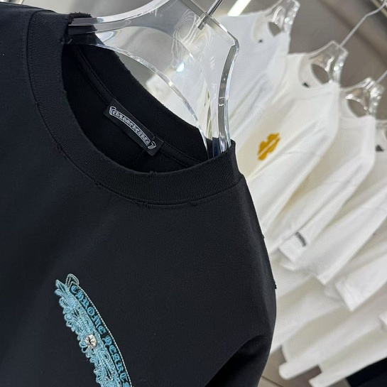 Чёрная оверсайз футболка Chrome Hearts Premium