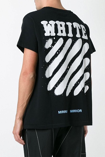 Чёрная оверсайз футболка Off-White Heavy diag spray   