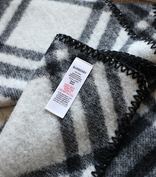 Шарф Burberry Check premium 182x30 см - Black