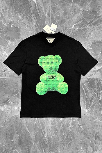 Чёрная оверсайз футболка Bottega Veneta Bear print   