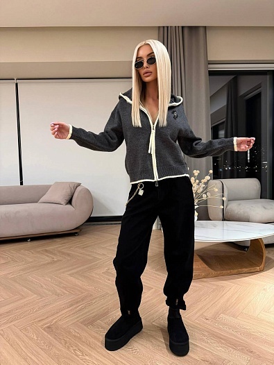 Женский кардиган на молнии Chrome Hearts premium - Grey   