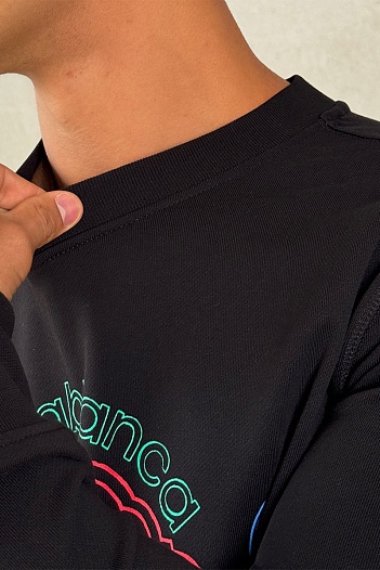 Чёрный свитшот Casablanca Rainbow Crayon Temple   