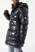 Мужская чёрная парка с глянцевым эффектом Moncler logo-patch