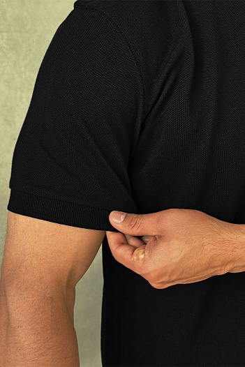 Мужское чёрное поло Dolce & Gabbana logo-plaque   