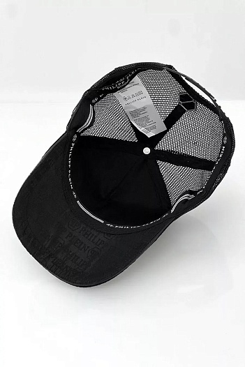 Бейсболка чёрного цвета Philipp Plein metallic-skull   
