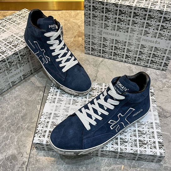 Замшевые кроссовки с мехом Premiata high-top - Navy