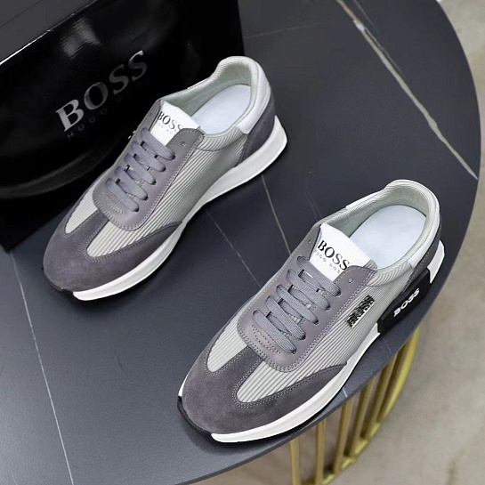 Мужские кроссовки Hugo Boss logo-plaque - Grey
