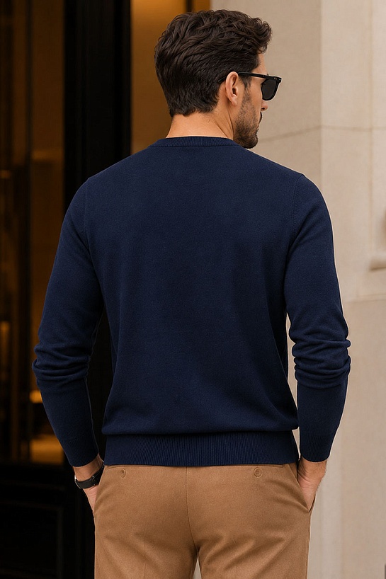 Мужской тёмно-синий джемпер Burberry TB logo-embroidered