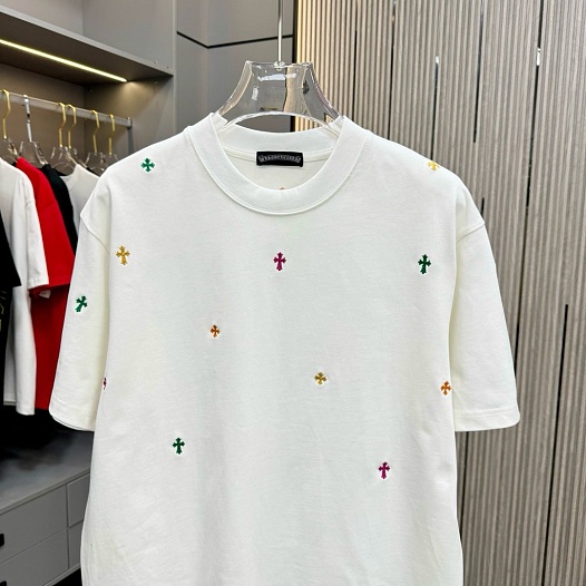 Белая оверсайз футболка Chrome Hearts Premium   