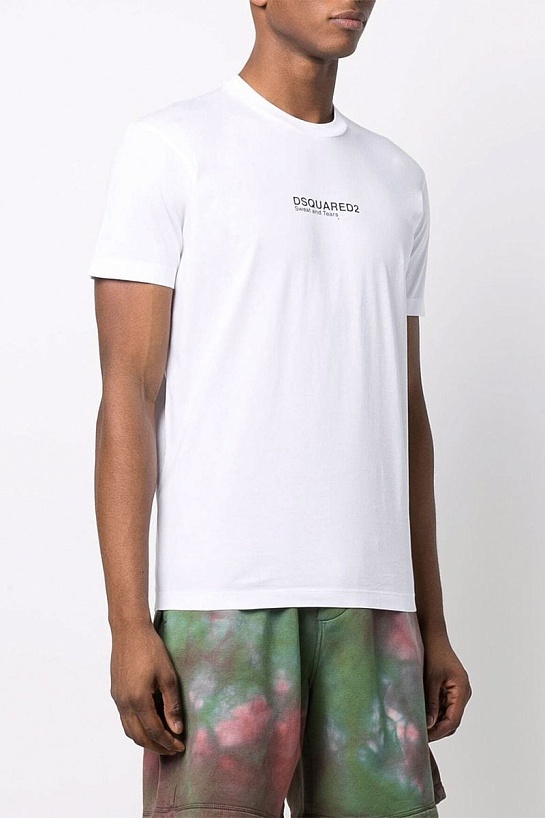 Мужская футболка Dsquared2 "Sweat and Tears" - White