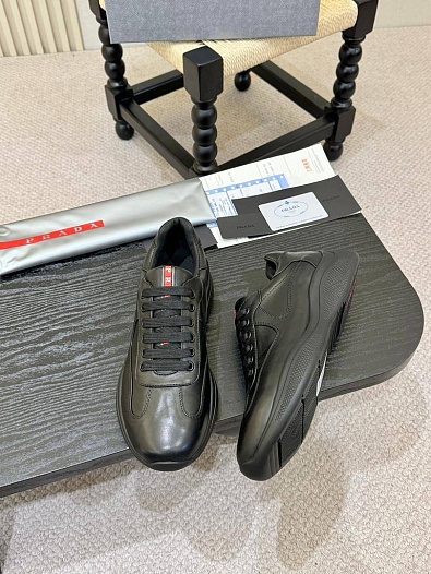 Кожаные кроссовки Prada America's Cup - Black   