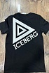 Мужская чёрная футболка Iceberg triangle logo-print