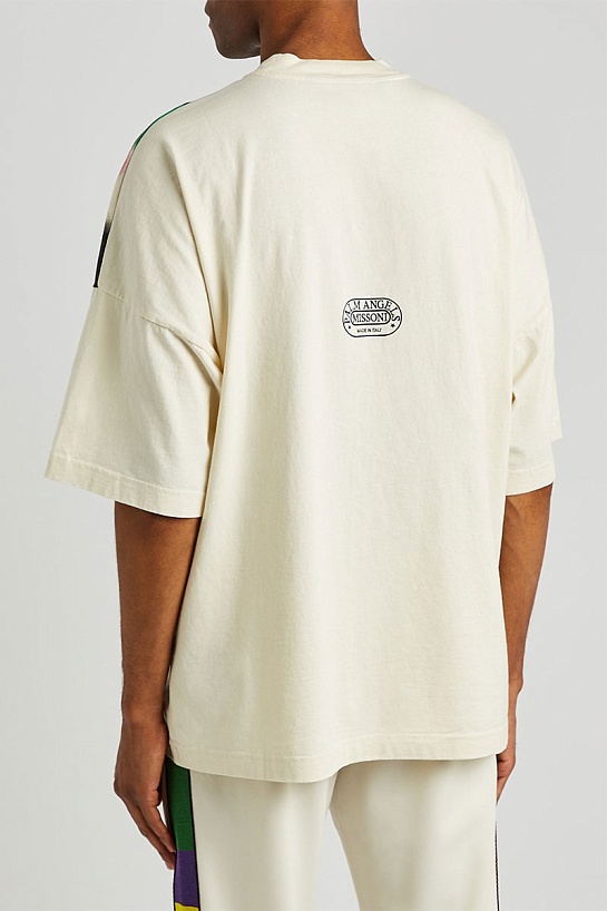 Кремовая оверсайз футболка Palm Angels x Missoni Sport Loose