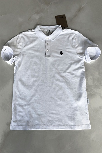 Мужское поло Burberry TB logo-embroidered - White   