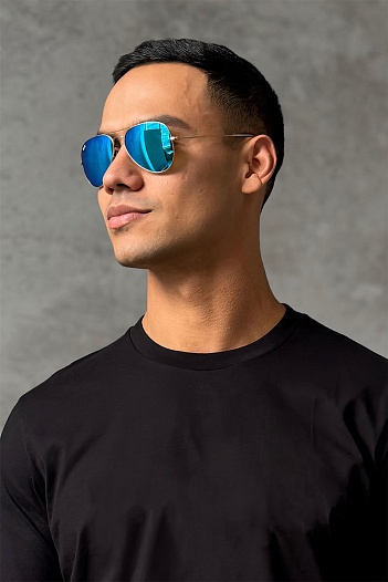 Солнцезащитные очки Ray-Ban Aviator Large Metal - Blue Mirrored   