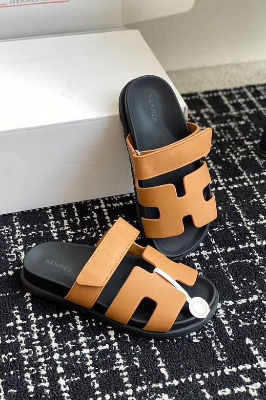 Женские сандалии Hermes Premium - Brown / Black