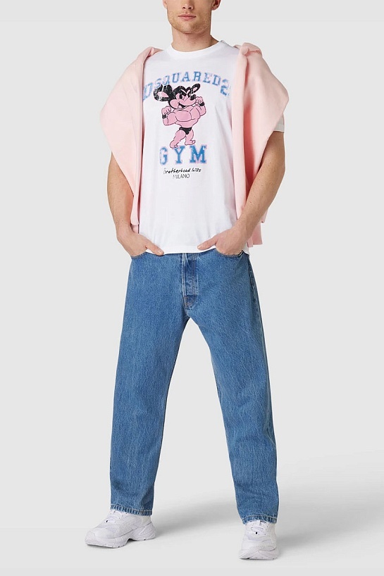 Мужская белая футболка Dsquared2 GYM