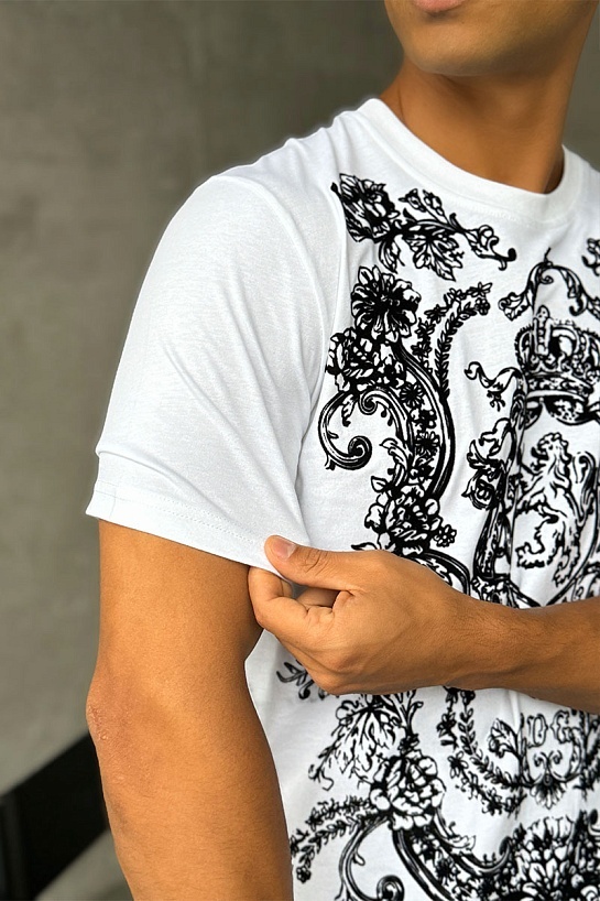 Белая футболка Dolce&Gabbana с фактурным принтом