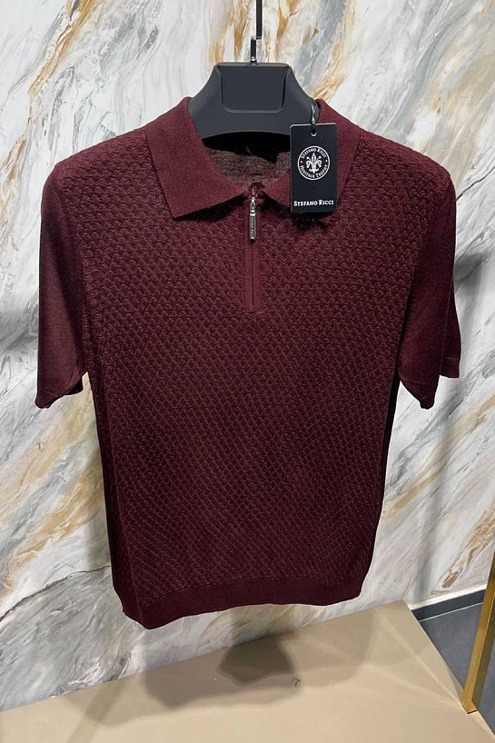Мужское поло Stefano Ricci бордового цвета