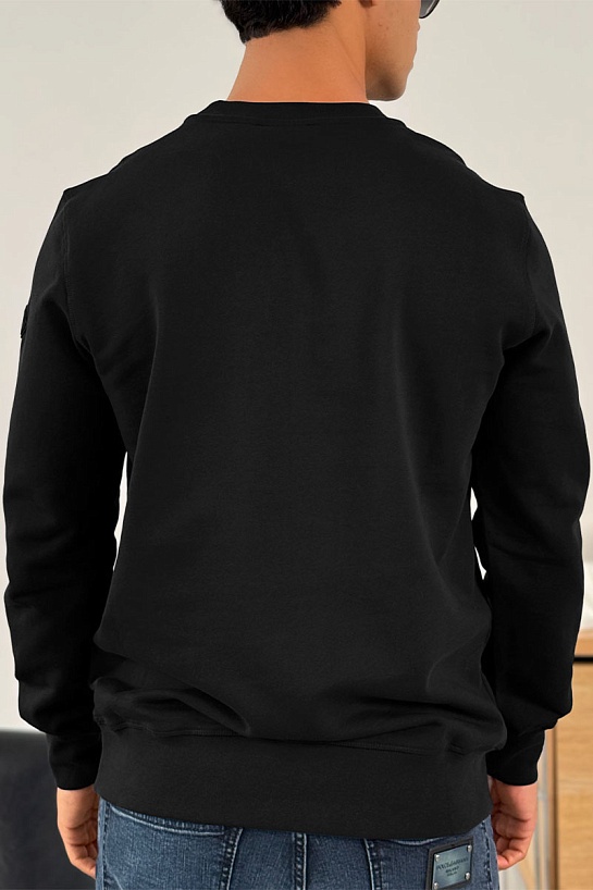 Чёрный оверсайз свитшот Moncler logo-embroidered