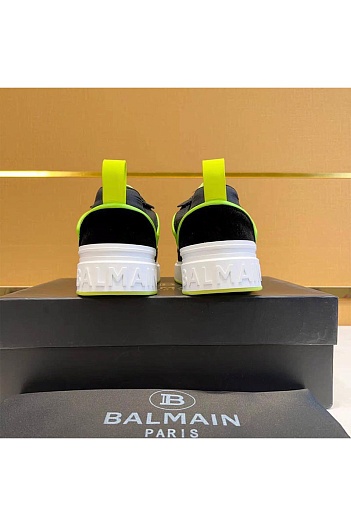 Комбинированные кроссовки Balmain чёрного цвета   
