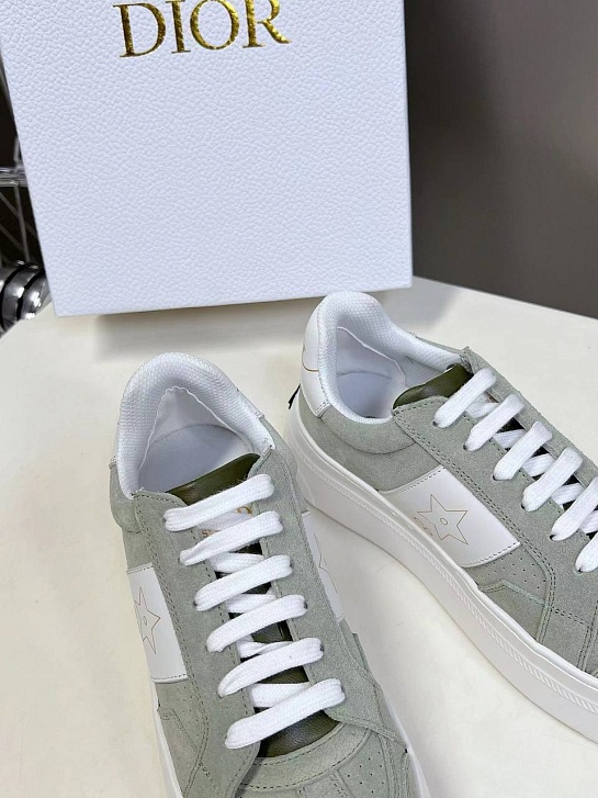 Женские комбинированные кроссовки  Dior Stars - Green