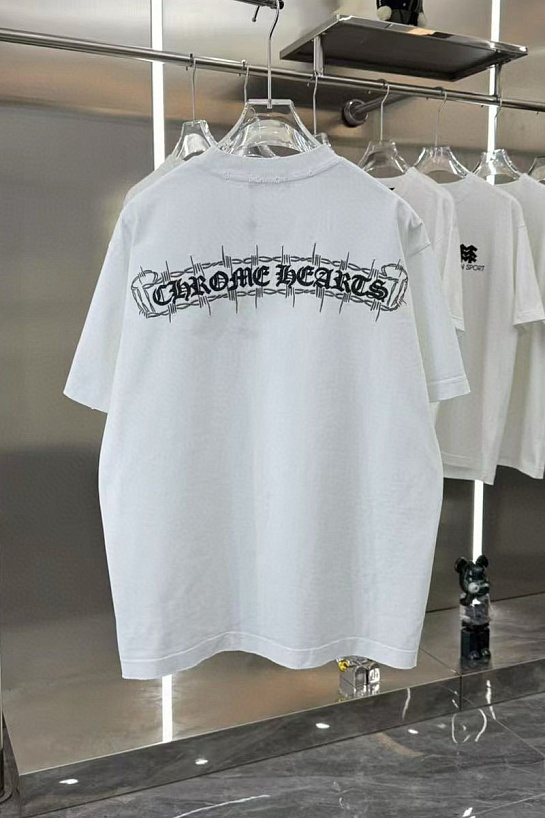 Белая оверсайз футболка Chrome Hearts Premium