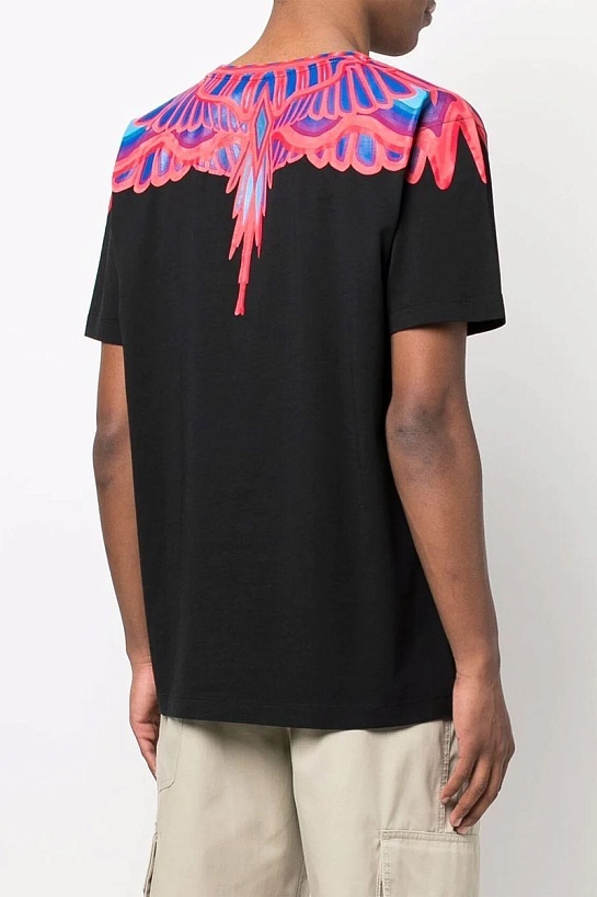 Чёрная футболка Marcelo Burlon County of Milan Curves Wings