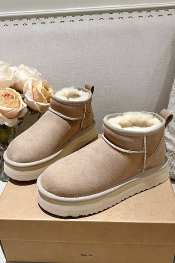 Женские ботинки UGG Classic Ultra Mini Platform - Brown   