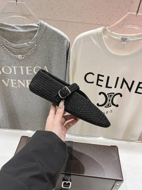 Женские плетёные балетки ALaia Premium - Black