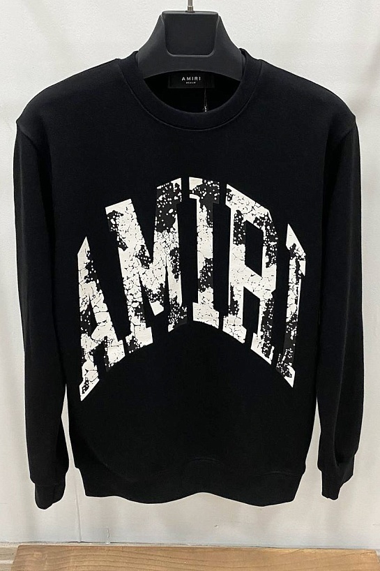 Мужской чёрный свитшот Amiri Collegiate logo-print